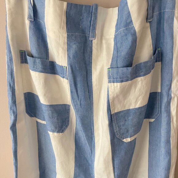 The Colette Linen Blend Maxi Skirt by Maeve Anthropologie Blue Stripe size XL - Picture 10 of 12